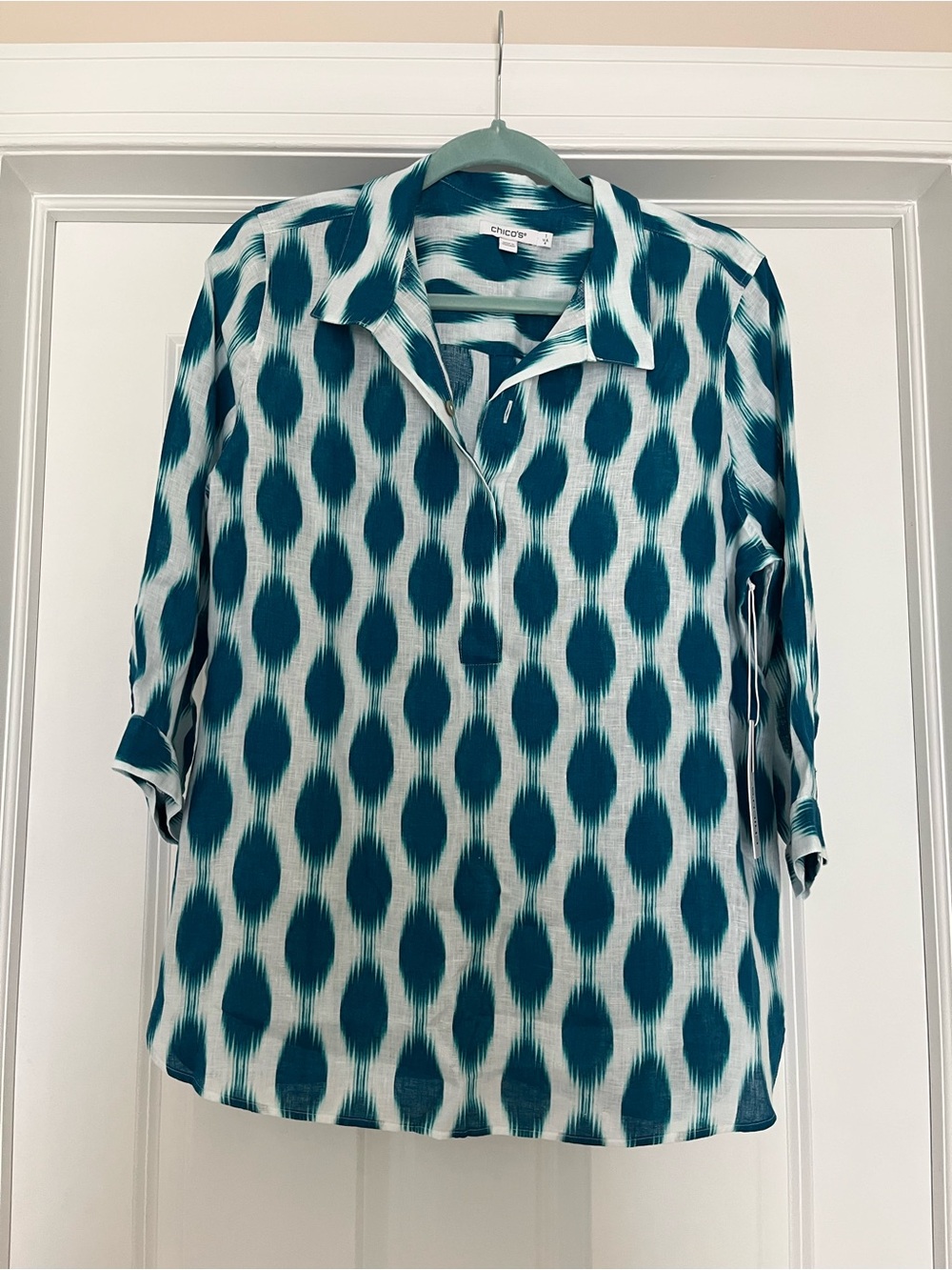 Chico’s 3/4 sleeve no iron tunic top